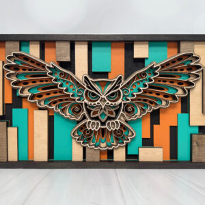 Layered Laser‑Cut Owl Wall Art – 11×17