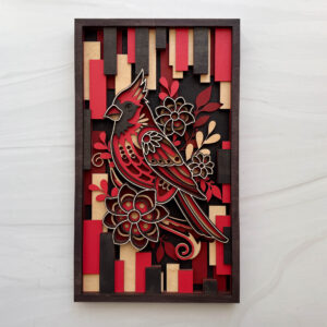 Layered Laser‑Cut Cardinal Wall Art – 11×17