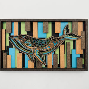 Layered Laser‑Cut Whale Wall Art – 11×17