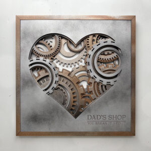 Layered Laser‑Cut Heart Gear Shop Design – 11×11