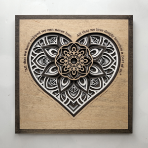 Layered Laser‑Cut Heart Mandala Design – 11×11