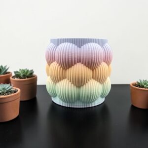 3D‑Printed Bubble Planter – Pastel Gradient Desk & Home Container
